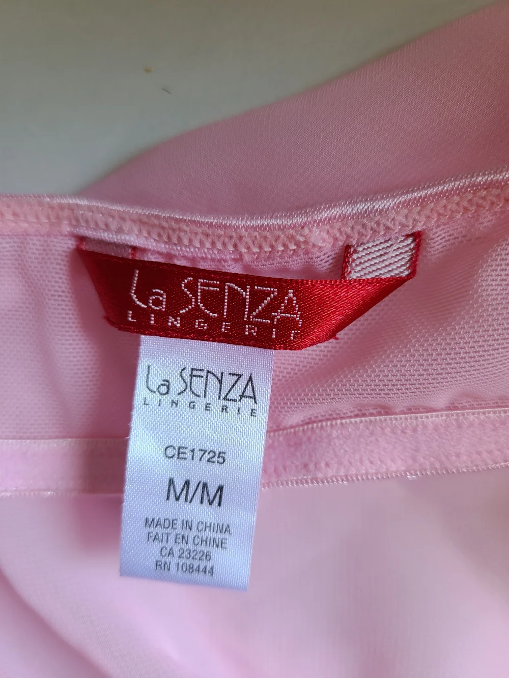 La SENZA Light Pink Sheer Babydoll Chemise with Tie Front - Picture 4 of 4